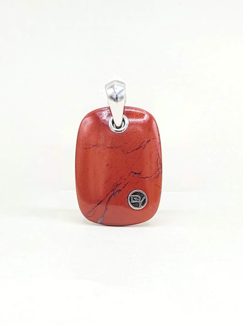 David Yurman Exotic Stone Tablet Pendant in Red Jasper - RARE
